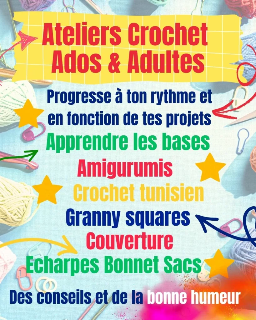 Ateliers Crochet adulte ados Kakapo Marseille