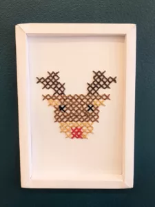 Carte a broder renne kit créatif enfant kakapo marseille