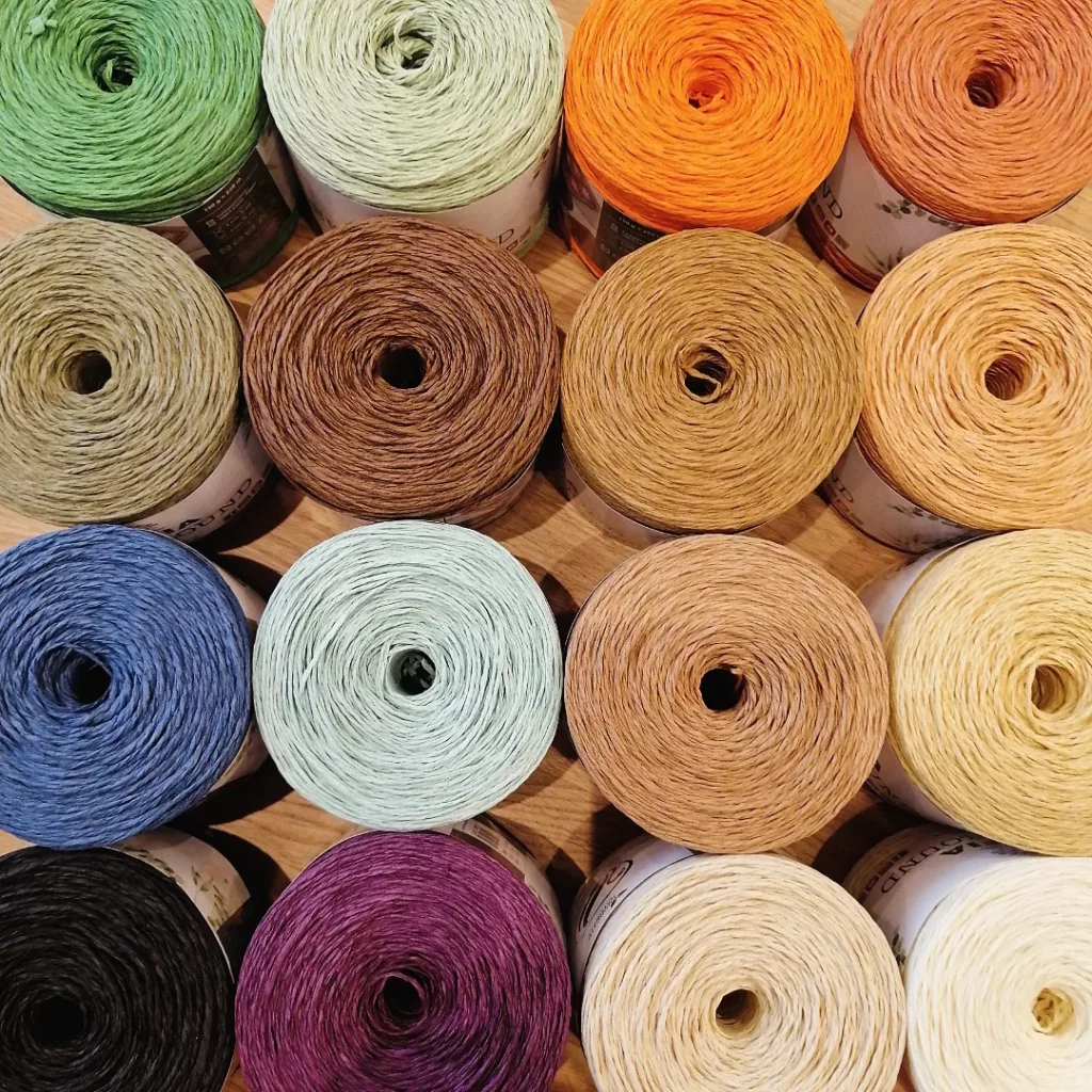 pelotes de raphia rond à crocheter